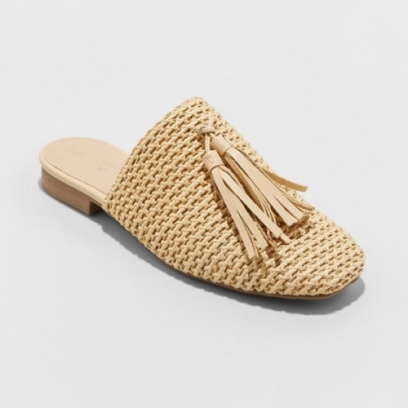 Universal Thread Shoes - Universal Thread | Ester Woven Tassel Raffia Mule